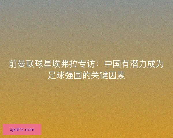 前曼联球星埃弗拉专访：中国有潜力成为足球强国的关键因素