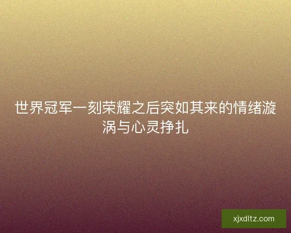 世界冠军一刻荣耀之后突如其来的情绪漩涡与心灵挣扎